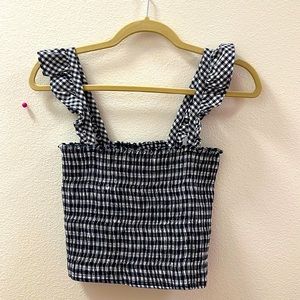 Crop gingham tank